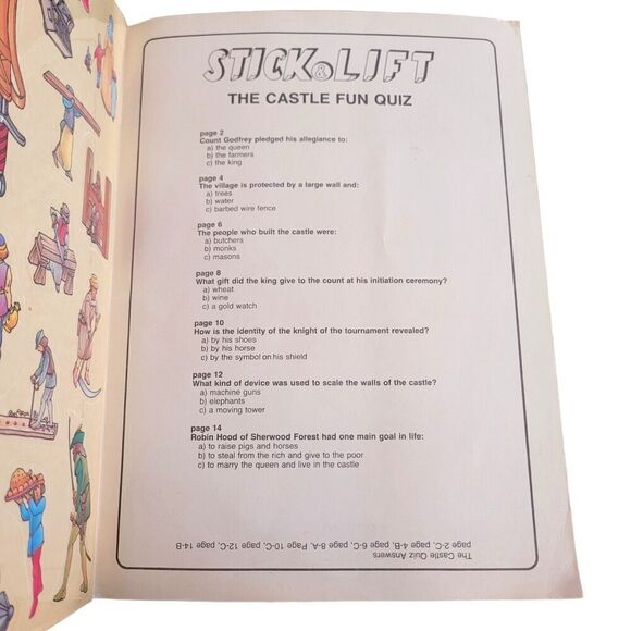 Vintage Stick Lift Create Picture Castle Safari Vinyl Figure Educational Book - Picture 3 of 6